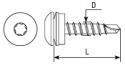 4,8x35 Wkręt typu panhead RAL 9005 op.250 szt