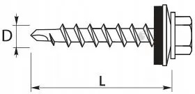 4,8x35 wkręty farmerskie op.250 szt RAL 6005