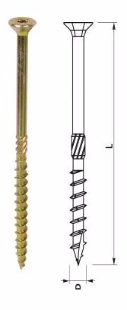 6x100 wkręty ciesielskie z łbem stożkowym op. 100 szt