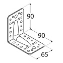 Kątownik z przetłoczeniem 90x90x65x2