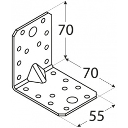 kątownik z przetłoczeniem 70x70x55x2,5