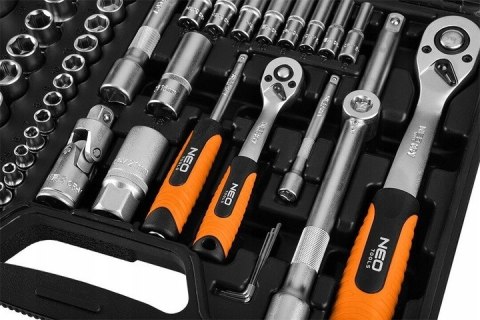 Klucze Nasadowe 110 elementów 1/2", 1/4" Walizka NEO TOOLS