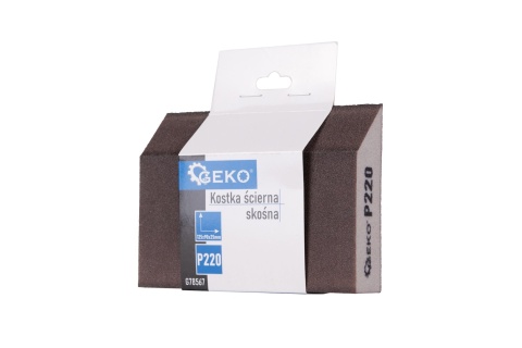 Kostka ścierna skośna Geko 125x90x25 P220