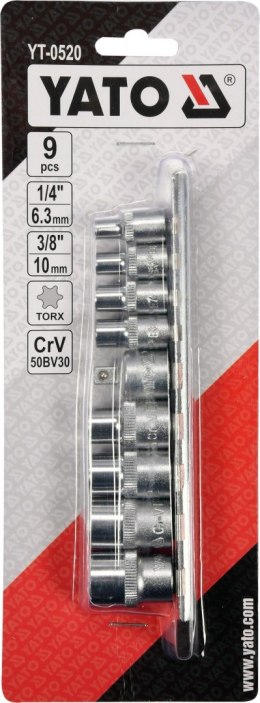 YATO KLUCZE NASADOWE TORX BIT E5-E16 9szt ZESTAW