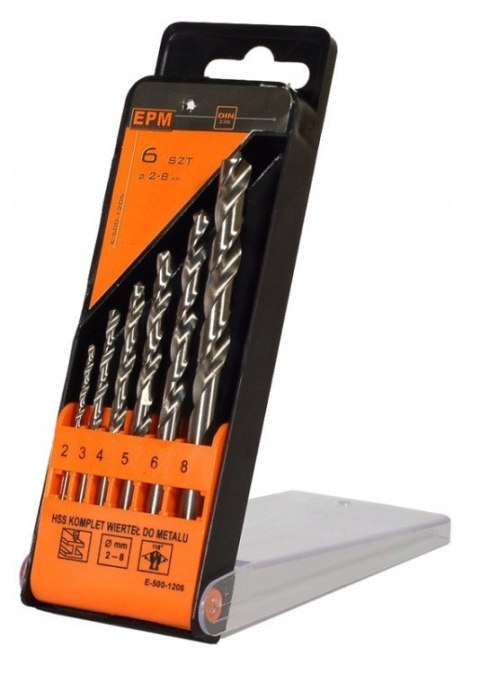 Zestaw wierteł Epm hss do metalu 2-8mm 6szt