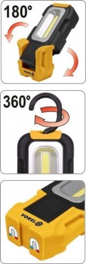 LAMPA RĘCZNA OBROTOWA COB LED 82724 VOREL